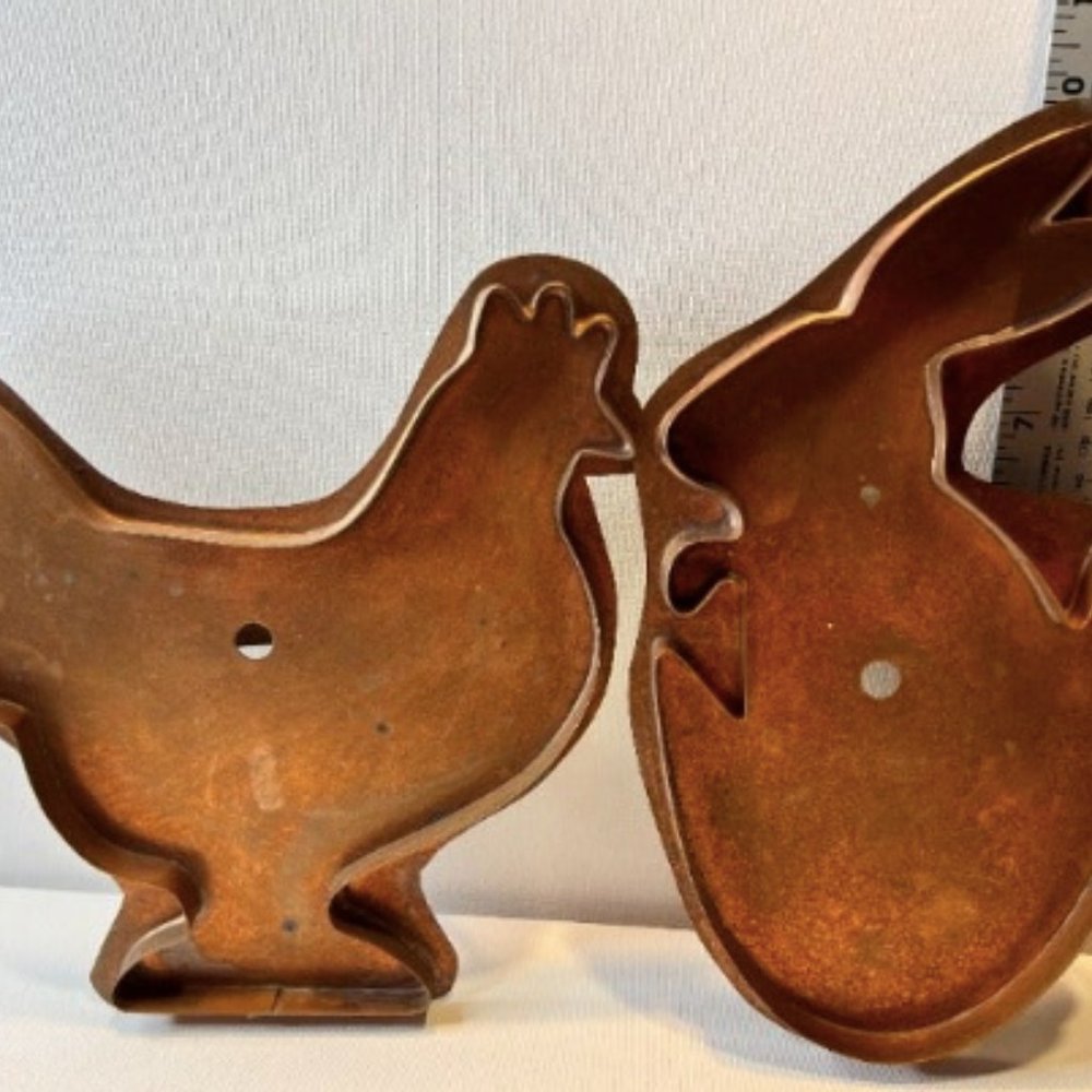 Martha Stewart by Mail Copper Cookie Cutters Barnyard Hen and Hatching Bunny